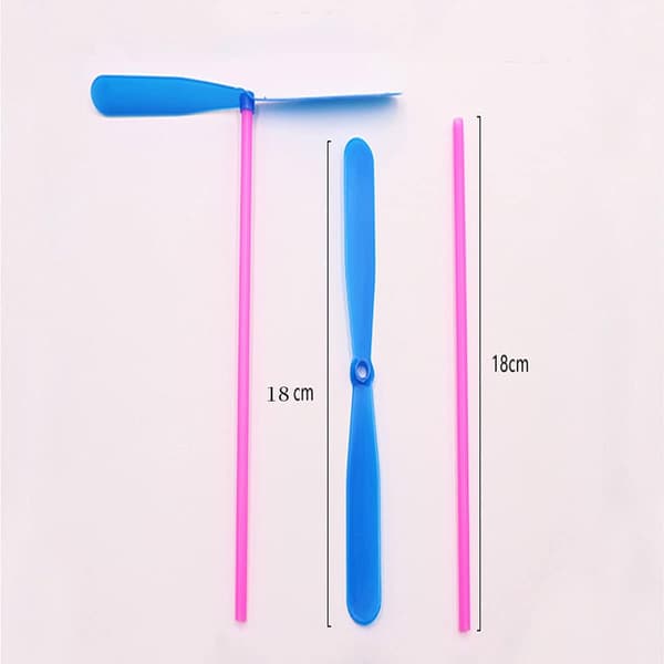 100 stycken bambu trollsländor handgnidning plastpropeller ut