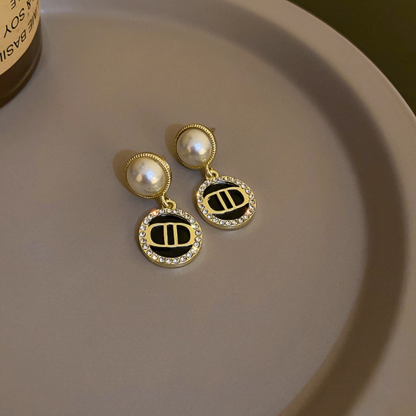 Pärlörhängen för kvinnor Cubic Zirconia Pearl Drop Earrings, Pearl