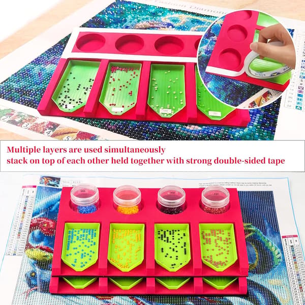 Rhinestone Maleri Tilbehør Organizer Bakke til Voksne Multi-Com
