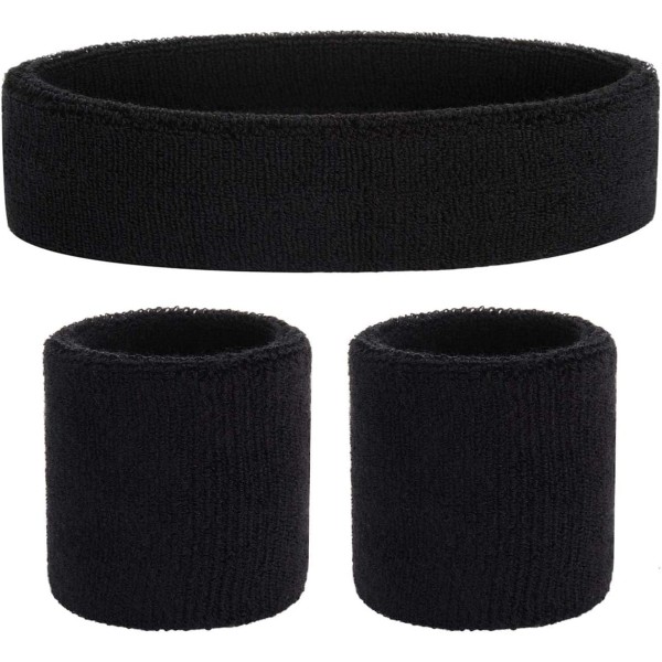 Pannebåndsett (3 deler) Sportshodebånd Stripete svettebånd T
