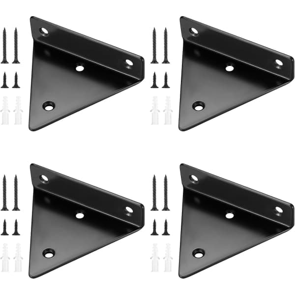 4-pack flytande hyllkonsol, osynlig triangulär väggkonsol,