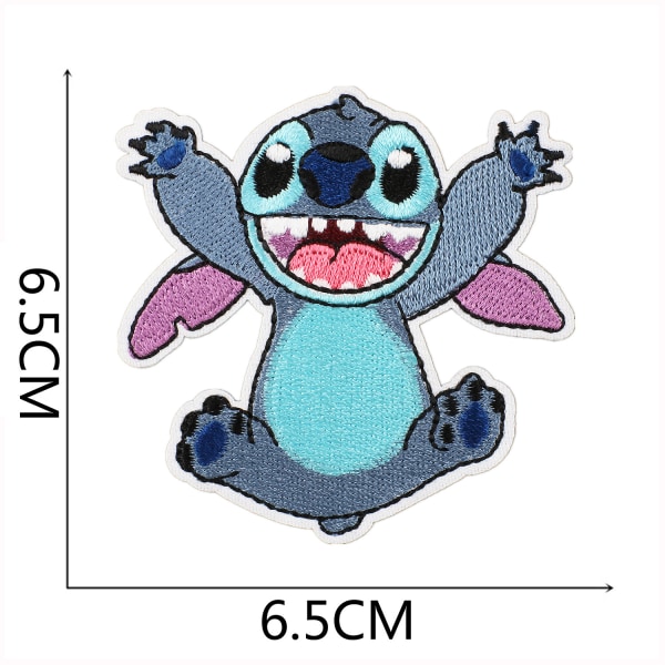 16 st Lilo & Stitch broderade sy-på-lappar för kläder, jackor