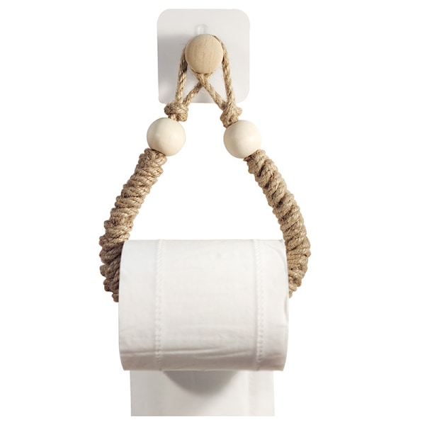 Håndklædeholder Toiletrulleholder Retro Jutetov Træ
