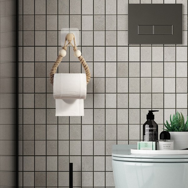 Håndklædeholder Toiletrulleholder Retro Jutetov Træ