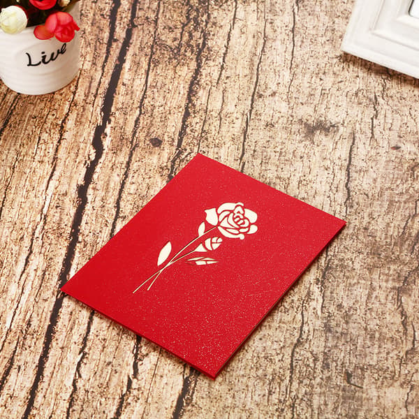 3D roseformet romantisk bryllupsdag gratulasjonskort invitasjon
