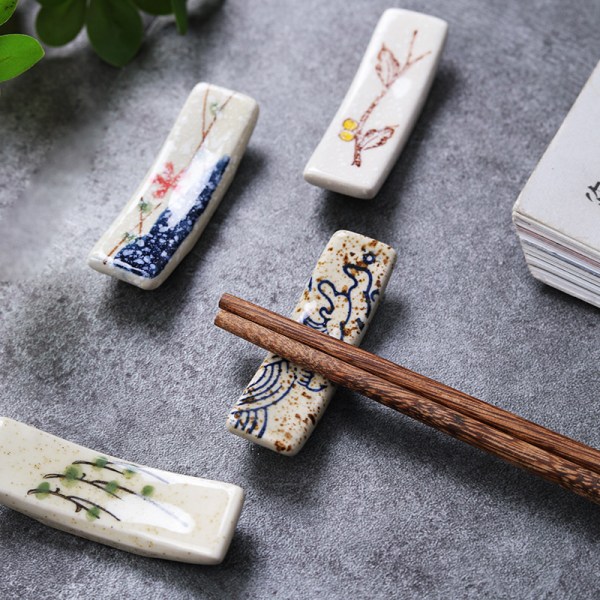 6 st Keramiska Blomma Ätpinnar Rest Japansk Chopstick Rest Eleg