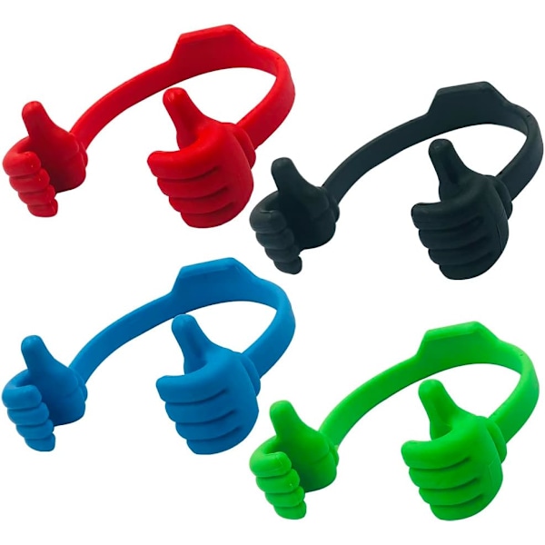 Set of 4 Blue, Black, Green and Red Cell Phone Holder, Adjustable