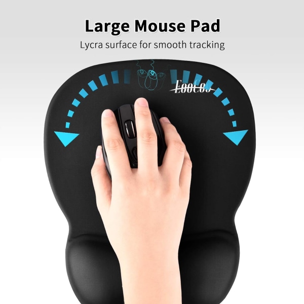 Ergonomisk musmatta med gelkudde, halkfri silikonbas, 4 mm