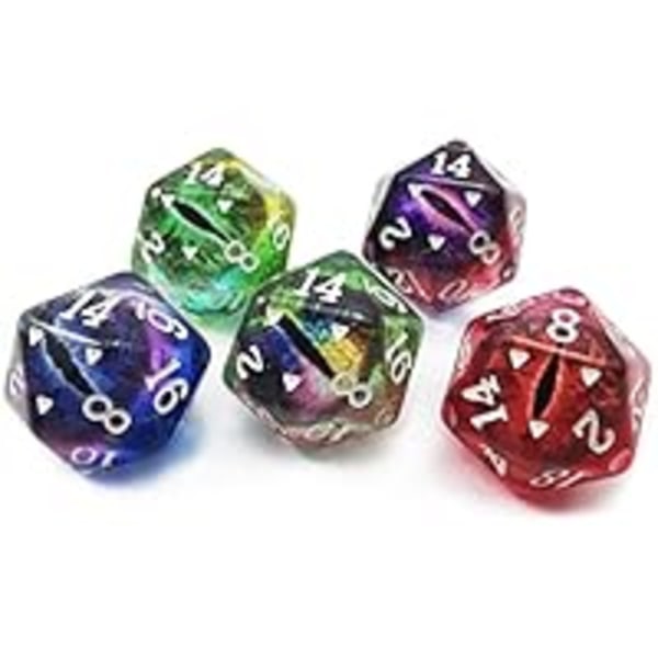 Polyhedral Dragon Eye 20 Sides Dice 5 kpl set, vakiokoko 20 kpl