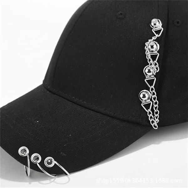 Metallkjede Ring Hip-hop Baseball Cap Par Justerbar Co