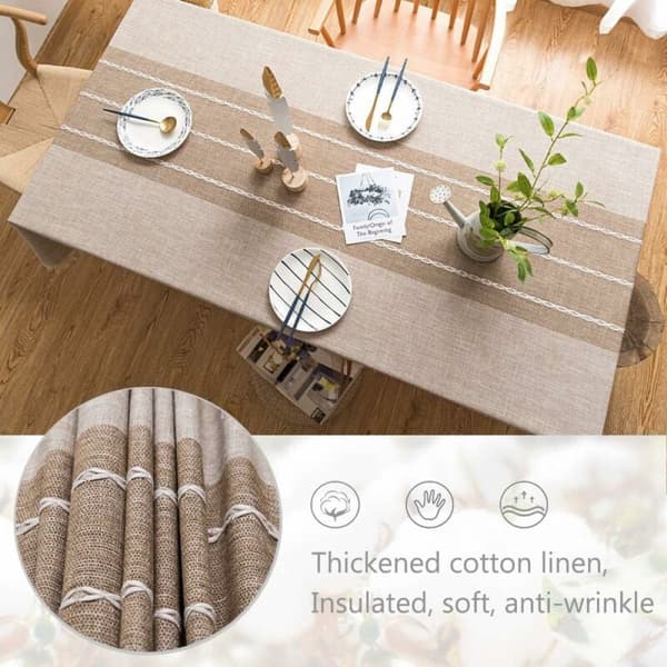 1 stk. Brun Bomuldslinned Rektangulær Dug, 90x90 cm, Moderne,