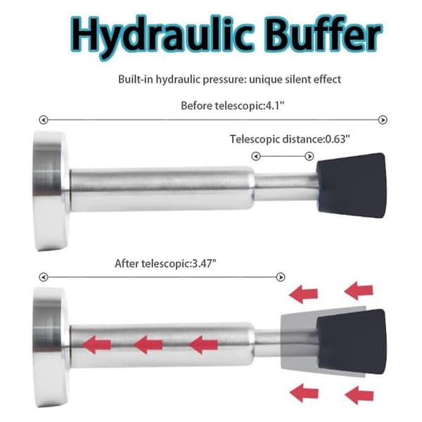 2 stk. dørstopper, heavy duty dørpude, dørstopper, hydraulisk til