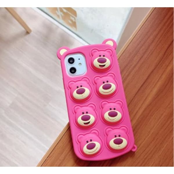 Pop it Fidget Bear Rosa Skal till iPhone 11
