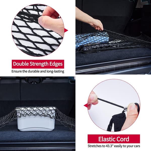 Heavy Duty Cargo Net, Justerbar Elastisk Bagagerumsnet med 4 Me