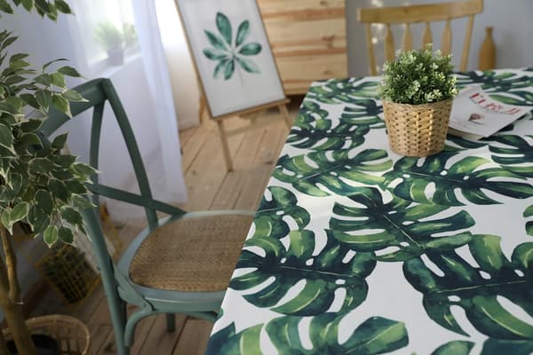 Drizzle Duge Planter Monstera Palme Grønne Blade Rektangulær T