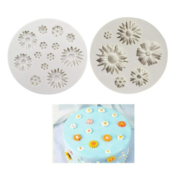 2 stk. bage DIY fondant silikoneform kage dekoration DIY værktøjer 3