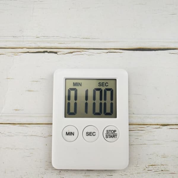1 stk. Digital Timer med Magnet - Køkken Timer Hvid