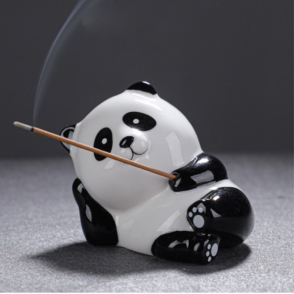 Cute Panda Incense Holder for Stick, Ceramic Incense Burner with