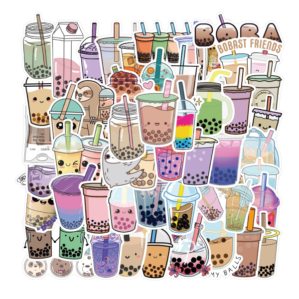 50PCS Cute Drink Anime Stickers Aesthetic Kawaii Laptop Guitar Lu