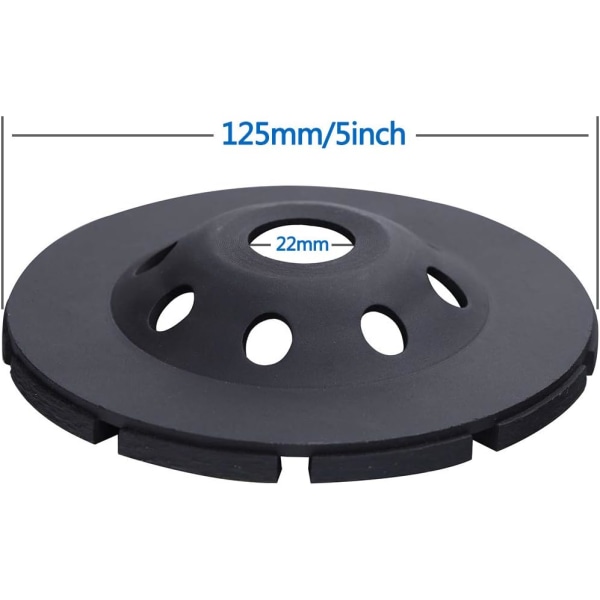 125 mm timanttia käytetään betonin hiontaan. Hiova hionta w