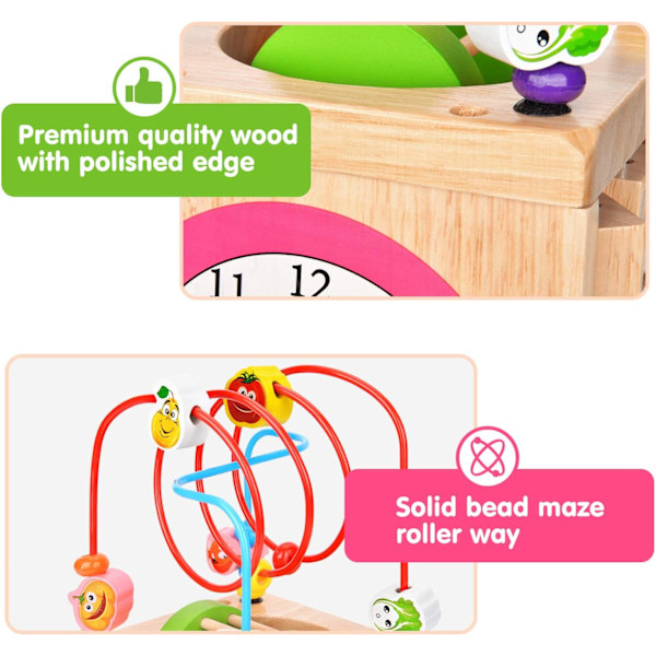 6 i 1 Baby Activity Cubes, Träleksaker för småbarn