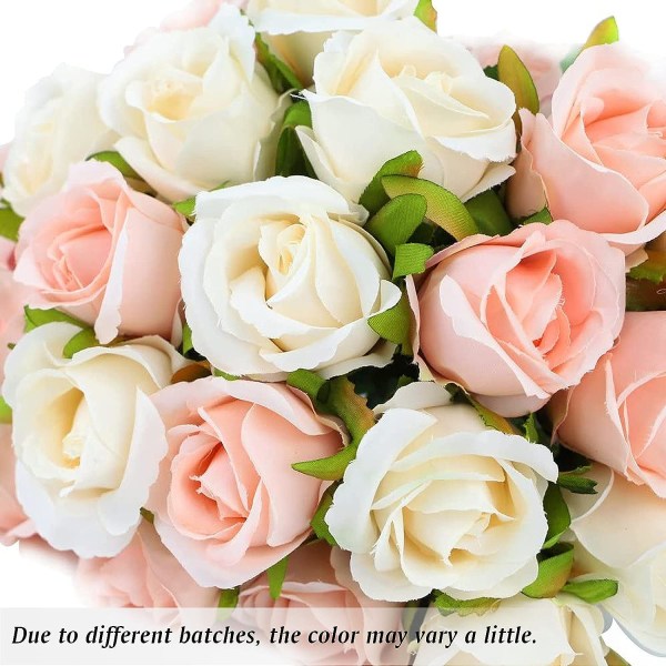 24 Hoveder Kunstige Rose Blomster Buket Silke Blomster Rose til Ho