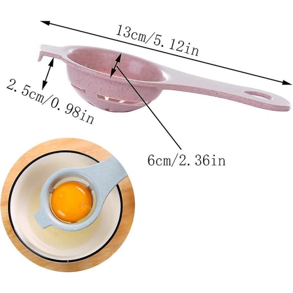 4 stk. æggeblomme-separatorer i hvedestrå, bærbar æggeblomme-separator