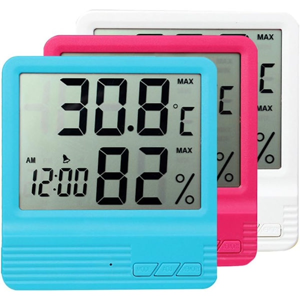 Hygrometer och termometer för inomhusbruk, digital temperatur- och fuktighetsmätare för hem och kontor