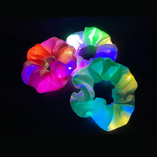 6 stk. LED-hårskrunchies, lysende hårskrunchies, LED-lys Hai