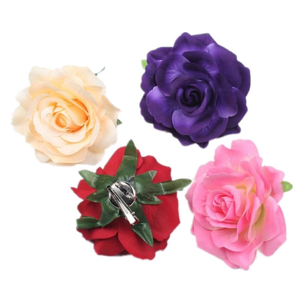 15 Pieces Rose Flower Hairpin Hair Clip Flower Pin Up Flower Broo