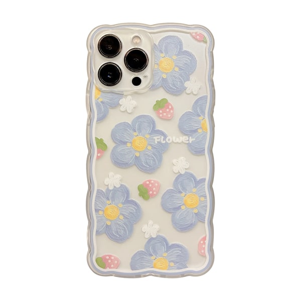 Kompatibel med iPhone 12 Pro Max case med Flower Cute Strawberr