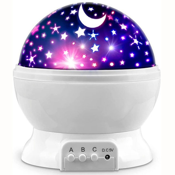 Stjernehimmel Projektor Lampe Syv Farve Natlys LED Romantisk St