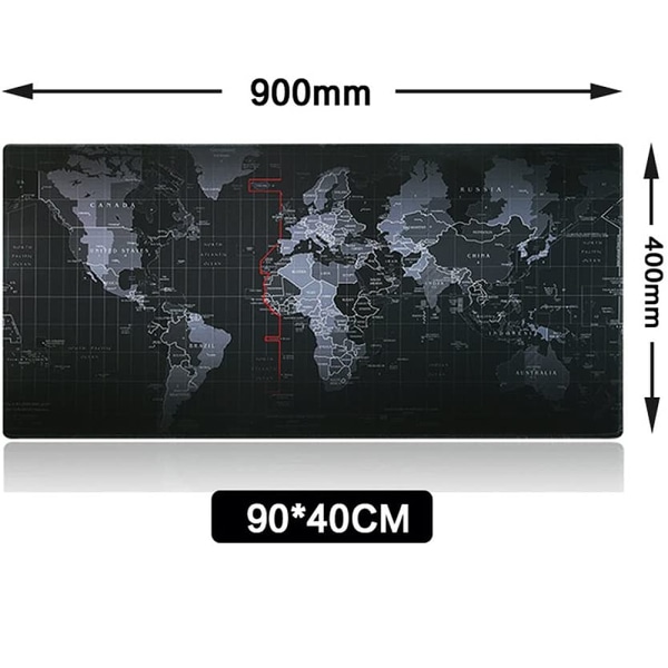 XL Musematte (900 x 400 x 3 mm) Verdenskart Stor Gaming Musematte