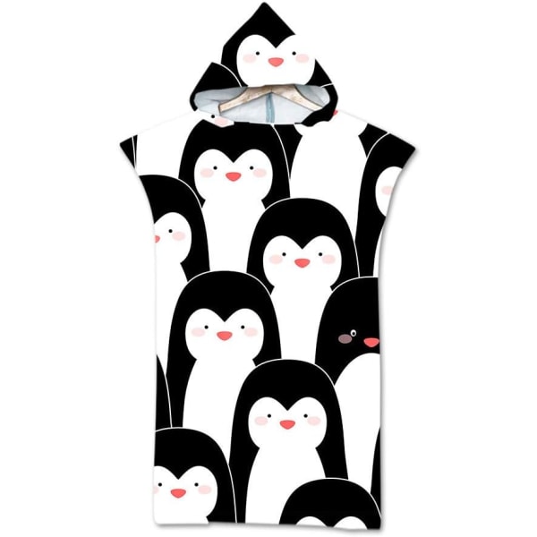 1kpl Cute Penguin Poncho Beach Towel, Microfiber Sports Surfing Ho