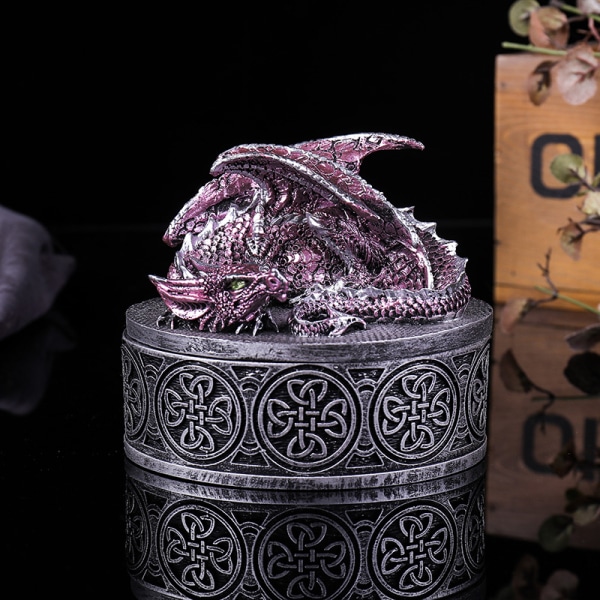 Medeltida Fantasy Mythical Dragon Lock Treasure Trinket Box