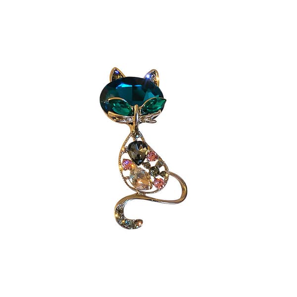 Kvindernes Krystal Rhinestone Kat Brosche Legering Dyr Pin