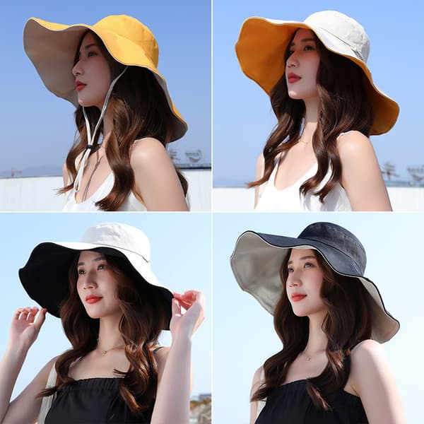 Kvinners Capeline Hat, Foldable Capeline Bomull Sommerferie Ga