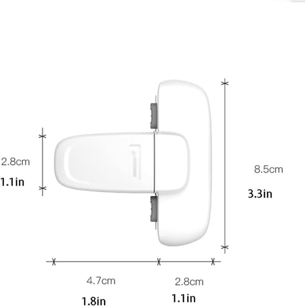 2-pack Kylskåpslås för Barn, Säkerhetslås för Barn för Hemmet (Grå)
