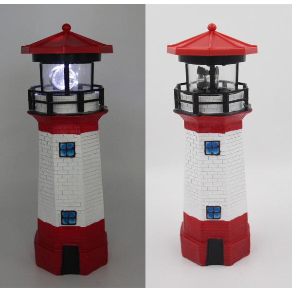 lighthouse Solar Led Light Outdoor Yard Rotating Beam Sensor -bea