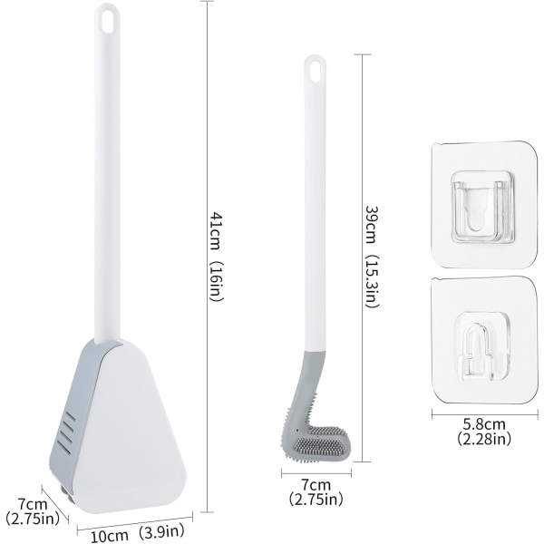 Silikontoalettborste med hållare Snabbtorkande toalettborste