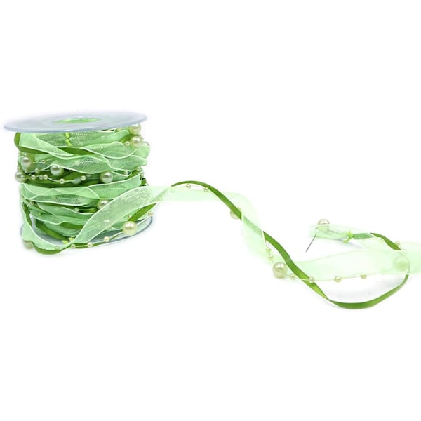 1PC Vihreä Tekohelmi Nauha Chiffon Nauha ja Organza Pitsi