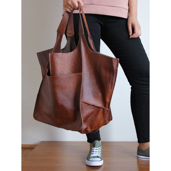 Dam Tote Bag, Pu Läder Hink Väska Handväska Och Handväskor Med
