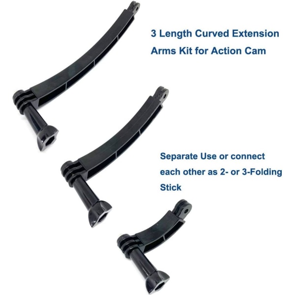3 i 1 Arm Extension Arm (3 længder: 7,5/13,5/19,5 cm) Hjelmholder