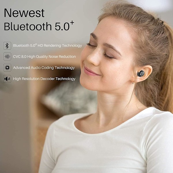 Sports trådløse Bluetooth-øretelefoner, vanntette trådløse ørepropper,