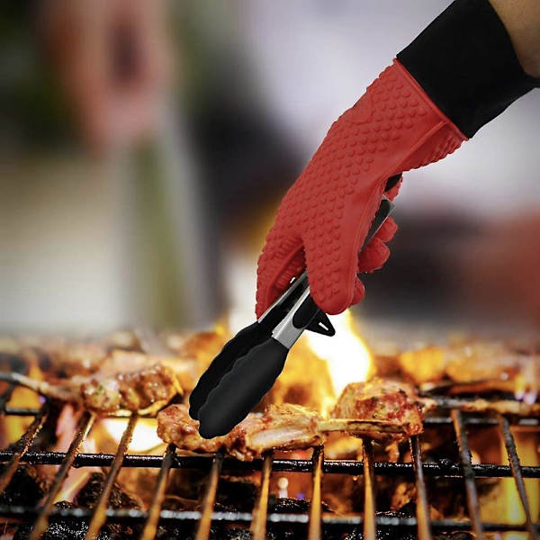 Silikonugnshandskar Värmebeständiga Grillhandskar Halkskyddad Matlagning