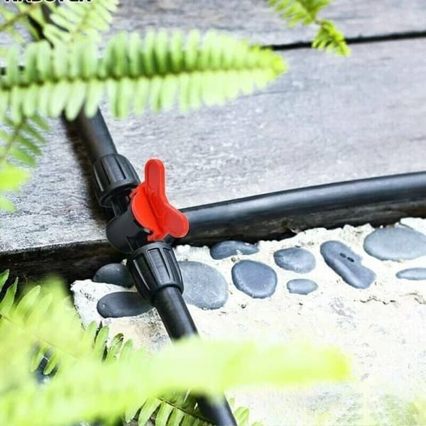 20-pack 16 mm PE-droppventil med spärrhake - Stänger av vattenflödet