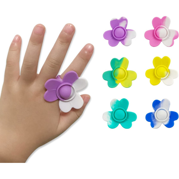 Fidget Ring Toys pop it 6-stk Sensoriske leker for barn Sensoriske ringer