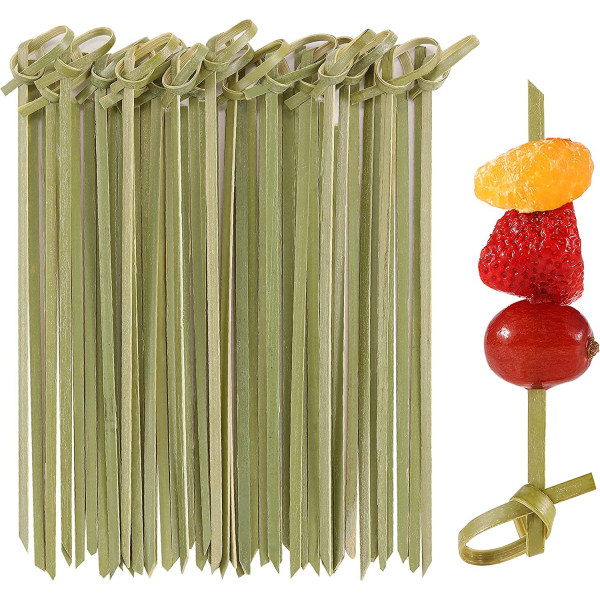 Bamboo Cocktail Picks 200 kpl bambuvartaat 12 cm, silmukkainen Kno