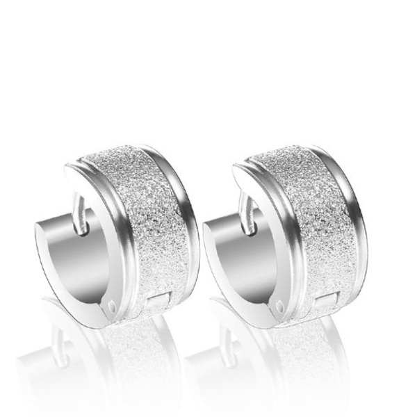 Par af hængslede creoler unisex med satin finish