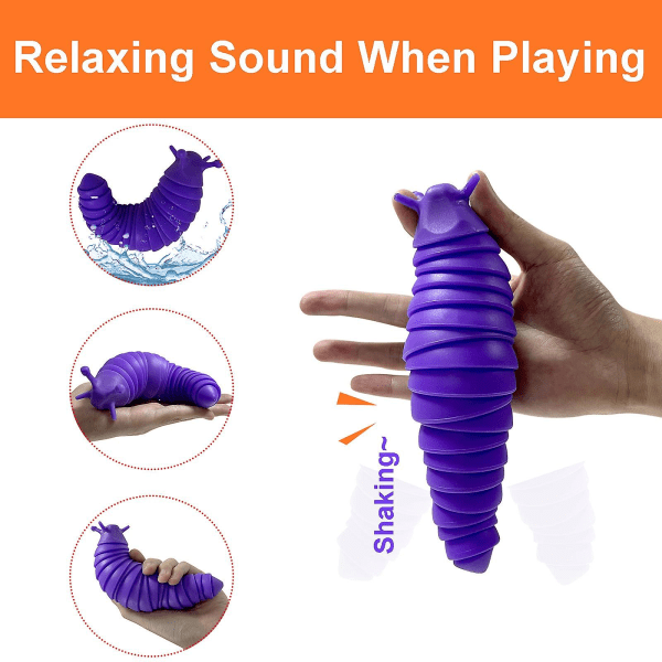 Fidget Slug 3D-tryckt vänlig ledad Fidget Slug Articulating Toy Söta Fidget-tillbehör Flexibla Fidget Sensoriska leksaker för barn Vuxna Stressavlastningsgåvor